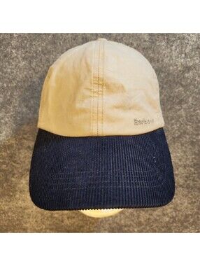 Barbour Transport Cap Waxed Cotton Tan Navy Corduroy Snapback Hat